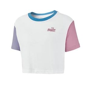 Nike White Pastel Color Cropped Tee 